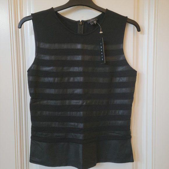 NWT Theory Pryor Gaian Mixed Media Sleeveless Top - Picture 1 of 7